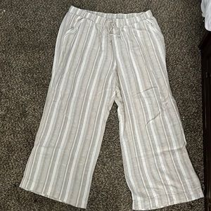 Grey and White Linen Pants